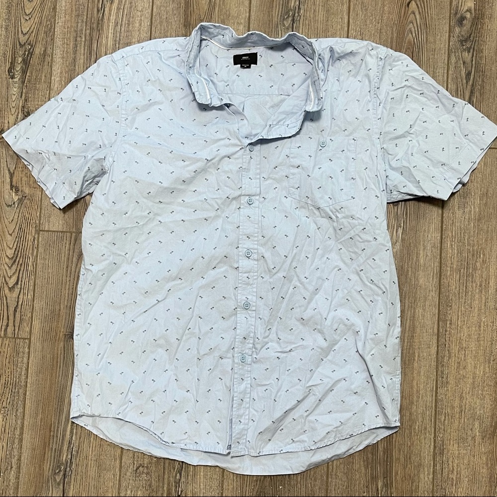 Obey Floral Print Short Sleeve Button Down